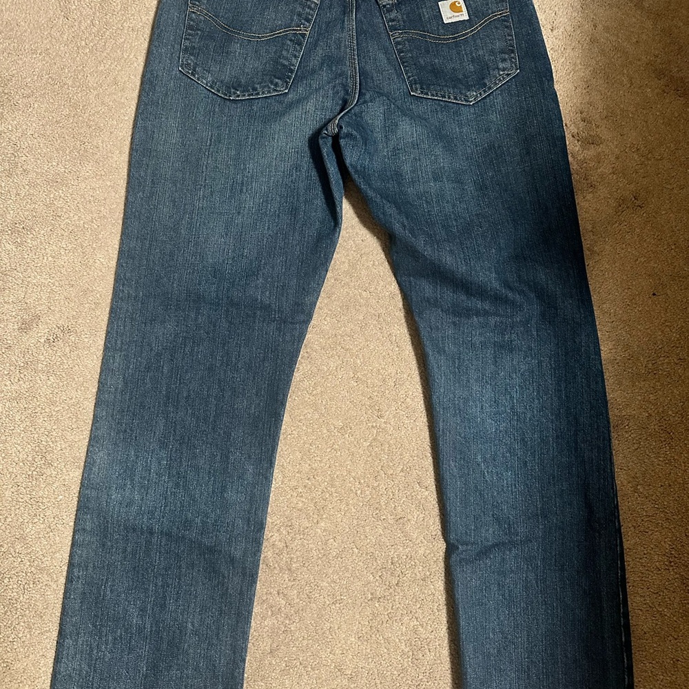 Carhartt Men's Deep Blue Straight Jeans, 34x32